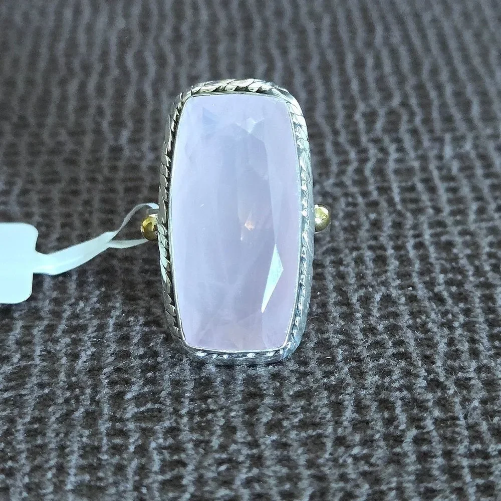 Shivam Rectangular Rose🌹 Quartz Statement Ring💍 - NWT
